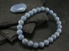 Angelite Anhydrite Genuine Bracelet ~ 7 Inches ~ 8mm Round Beads