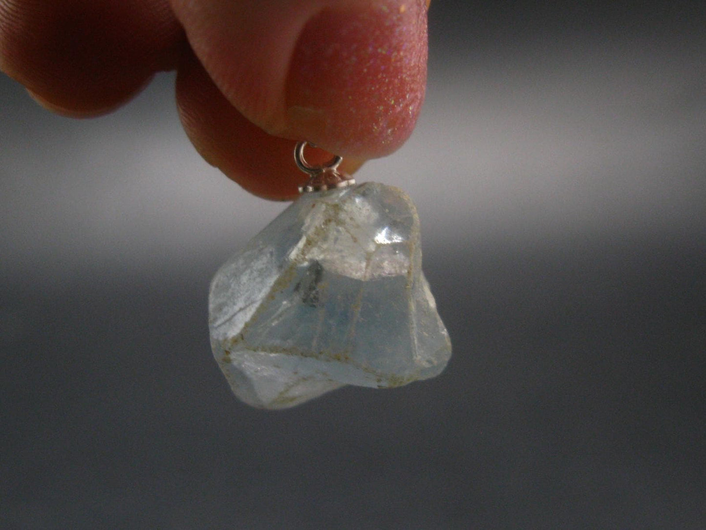 Natural Blue Celestite Celestine 925 Silver Pendant from Madagascar - 0.8" - 5.34 Grams