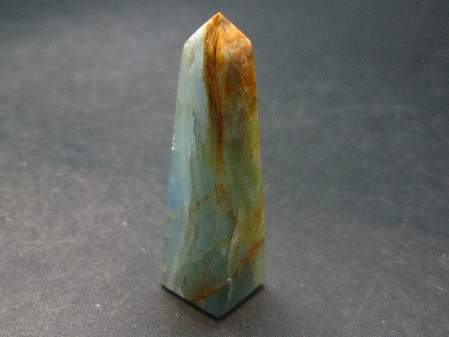 Nice Lemurian Aquatine Blue Calcite Obelisk Pyramid From Argentina - 1.9" - 13.89 Grams