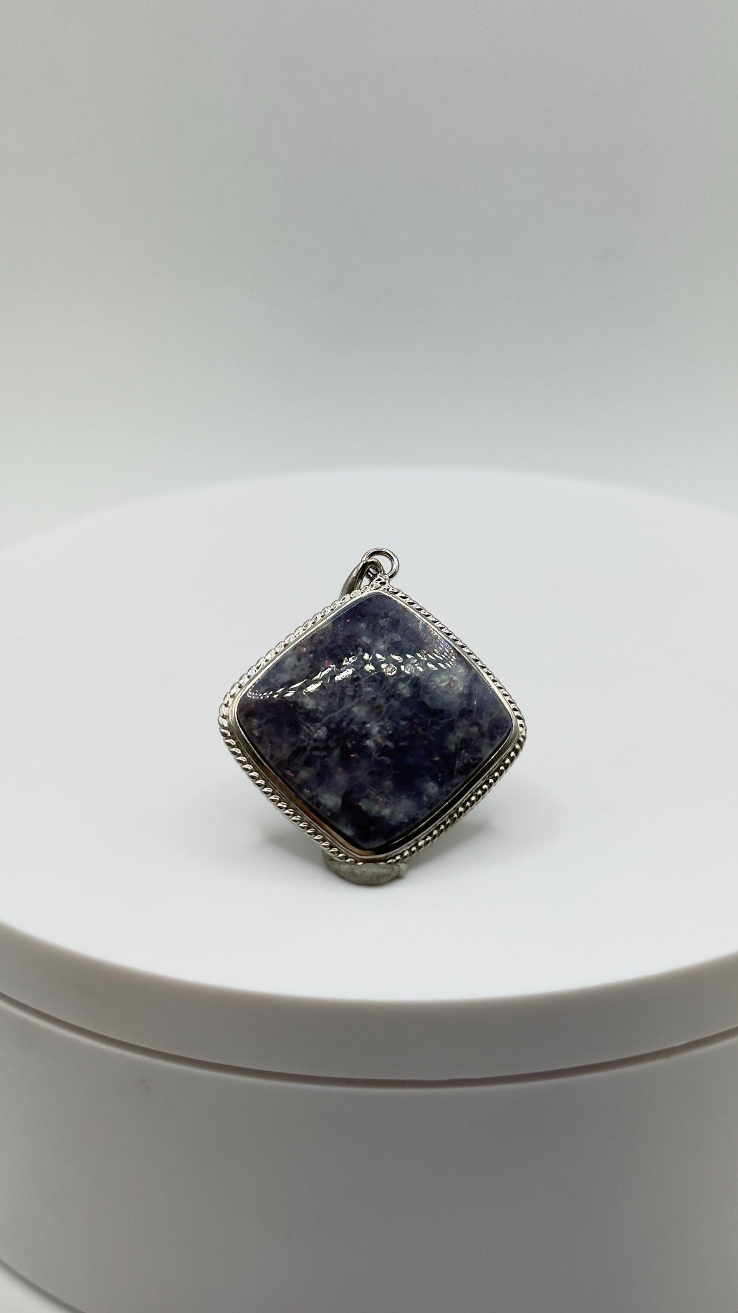 Lattice Sunstone Pendant Rare Gemstone Silver Necklace Natural Sparkle Stone Unique Jewelry Gift