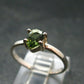 Moldavite Tektite Facetted Silver Ring from Czech Republic - Size 6 - 1.51 Grams