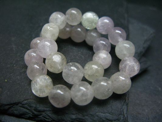 Gem Kunzite Spodumene Genuine Bracelet ~ 7 Inches ~ 8mm Round Beads