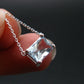 Stunning Genuine Faceted Aquamarine Gem Sterling Silver Pendant With Chain From Brazil - 17"