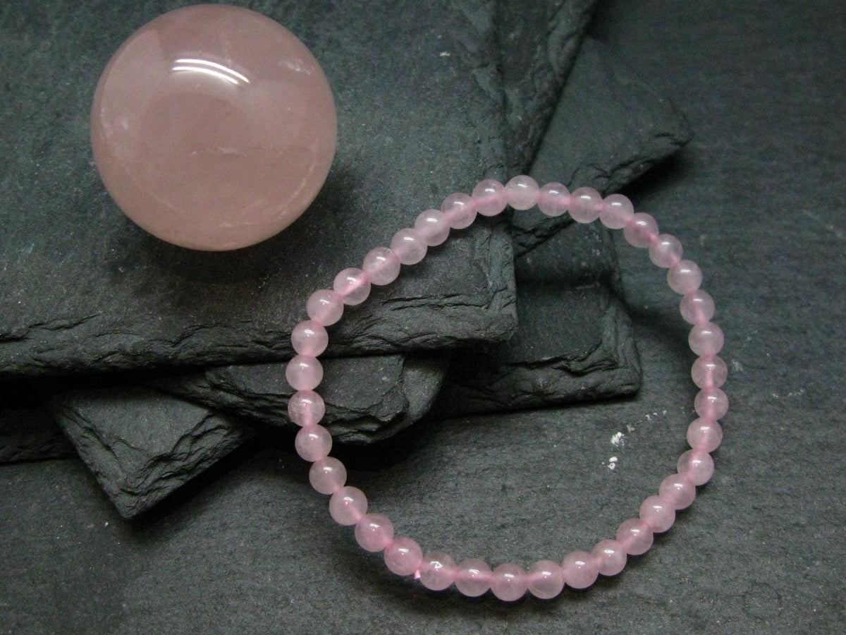 Rose Quartz Kids Genuine Bracelet ~ 6 Inches ~ 4mm Round Beads