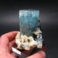 Big Aquamarine & Black Tourmaline Crystal From Erongo Namibia - 3.3"