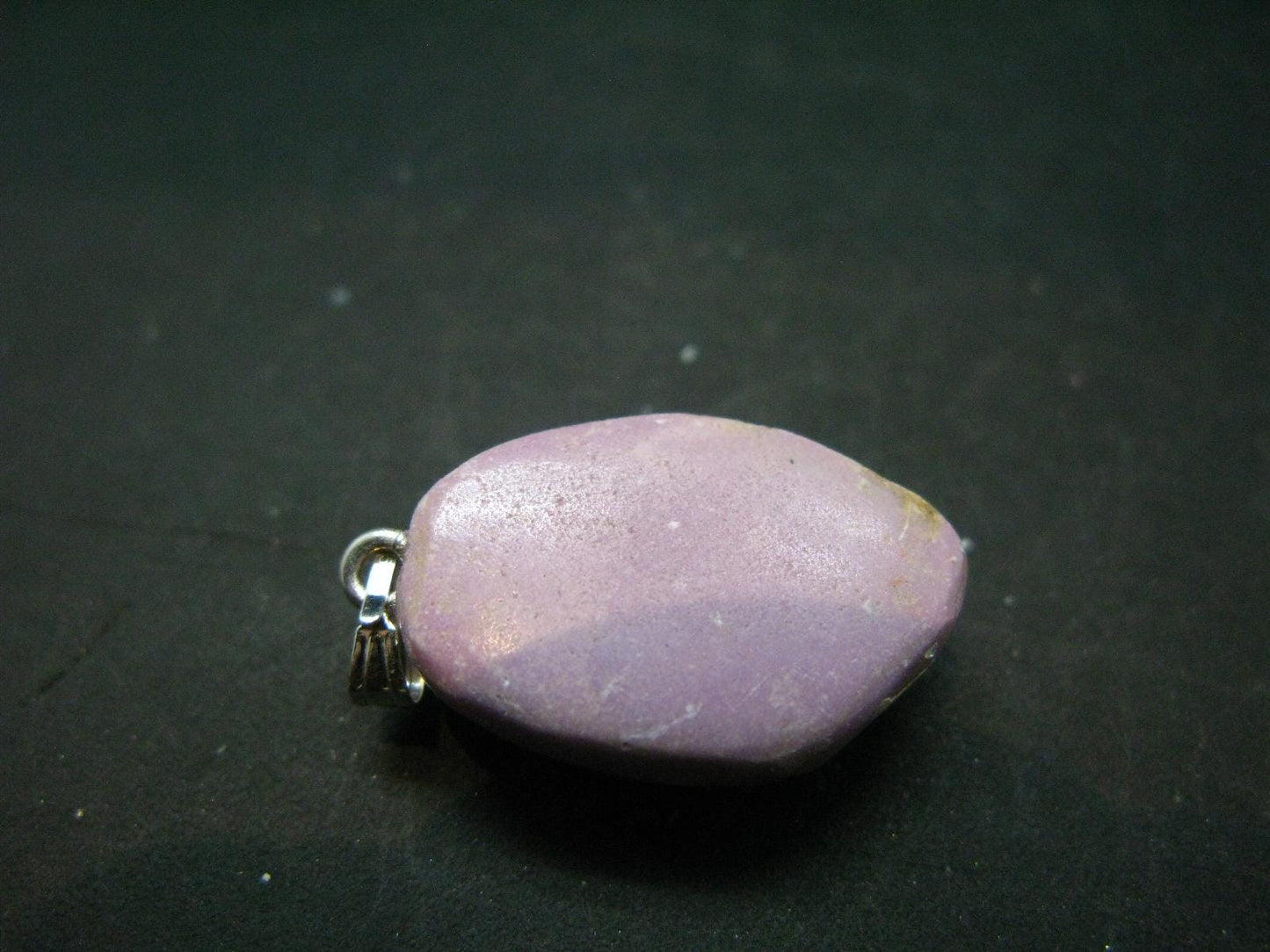 Phosphosiderite Tumbled Silver Pendant From Peru - 1.2"