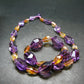 Amethyst & Citrine Necklace From Brazil - 20" - 56.38 Grams