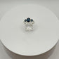 London Topaz Sterling Silver Ring – Deep Blue Three-Stone Design - Size 8