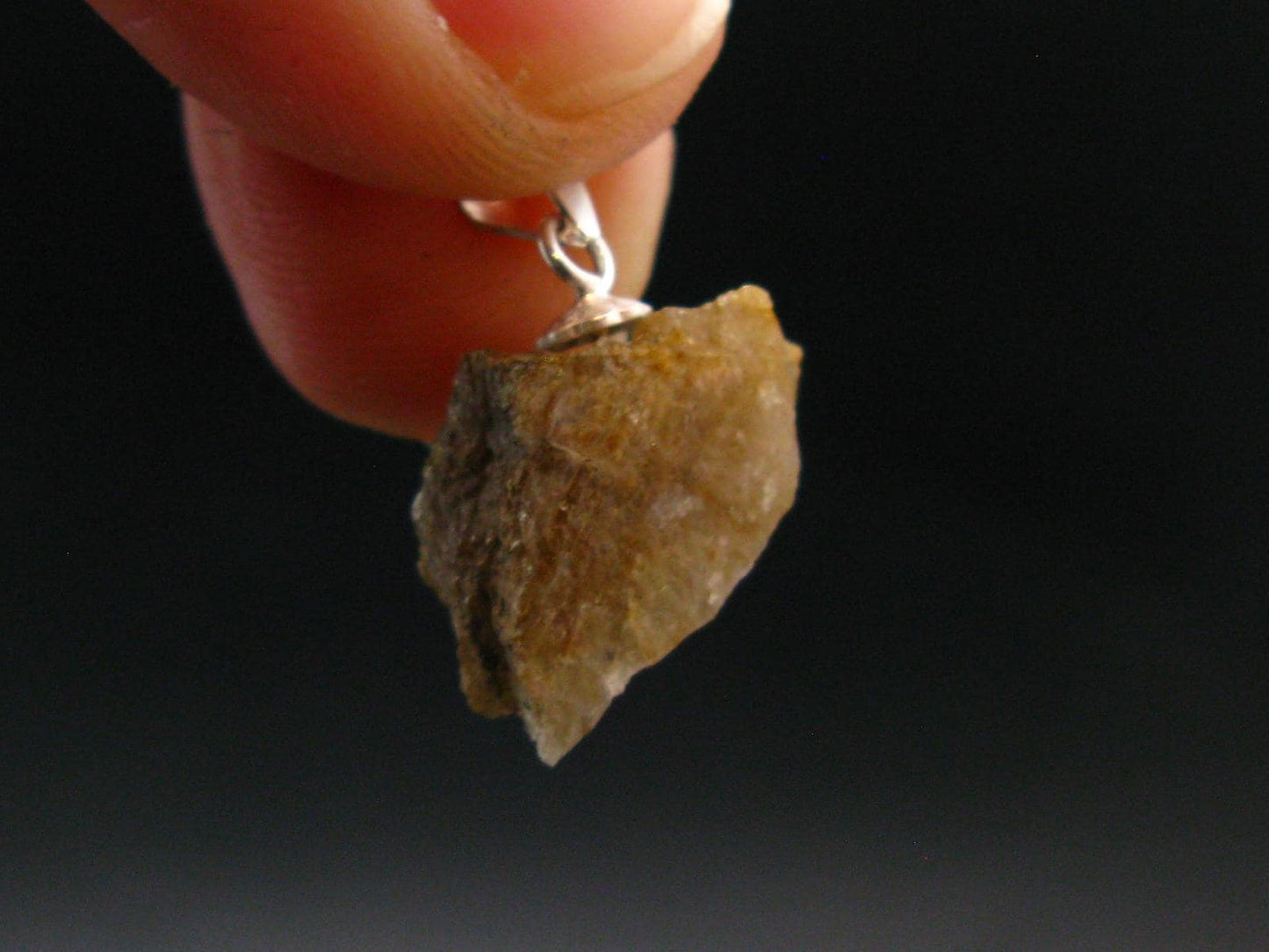 Rare Herderite Crystal Silver Pendant from Brazil - 0.8" - 1.53 Grams