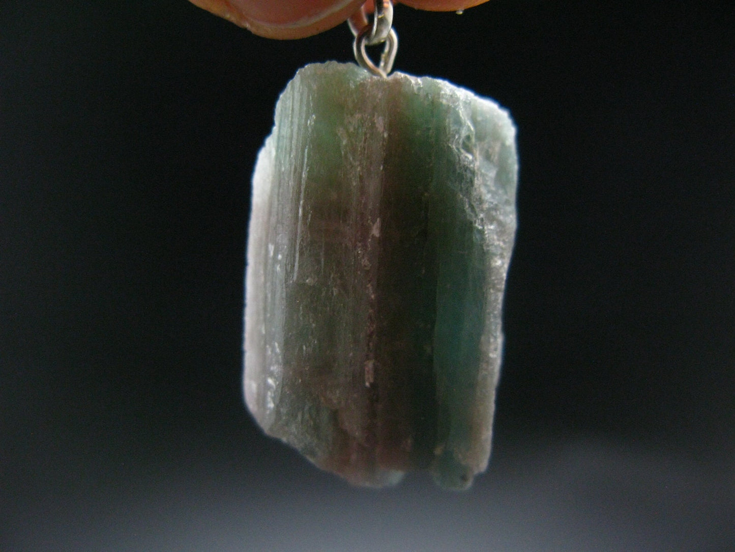 Rarest Paraiba Copper Blue Tourmaline Crystal Silver Pendant From Brazil - 1.4" - 10.32 Grams