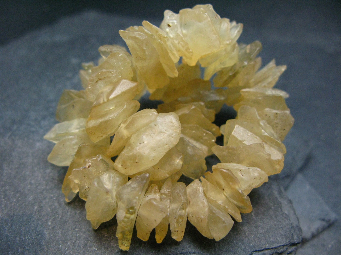 Libyan Tektite Glass Genuine Bracelet ~ 7 Inches ~ 15mm Raw Beads