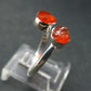 Fire Opal Silver Ring From Mexico - 2.09 Grams - Adjustable size