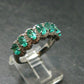 Emerald Faceted Silver Ring from Colombia - 4.38 Grams Total - Size 7.5