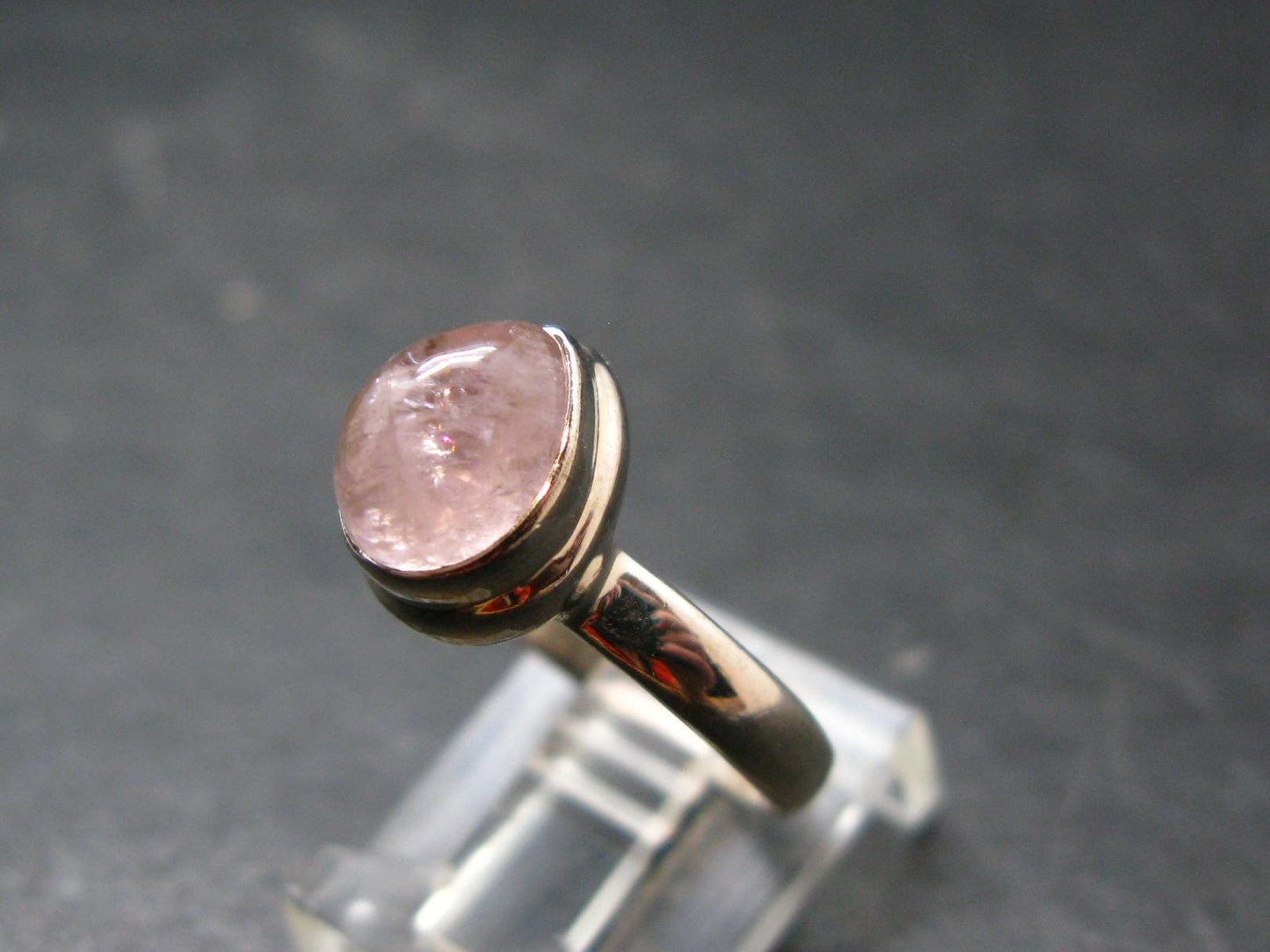 Pink Beryl!! Amazing Natural Morganite Silver Ring From Brazil - Size 6 - 3.3 Grams