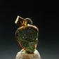 Moldavite Tektite Gold Plated Silver Pendant from Czech Republic - 0.8" - 0.97 Grams