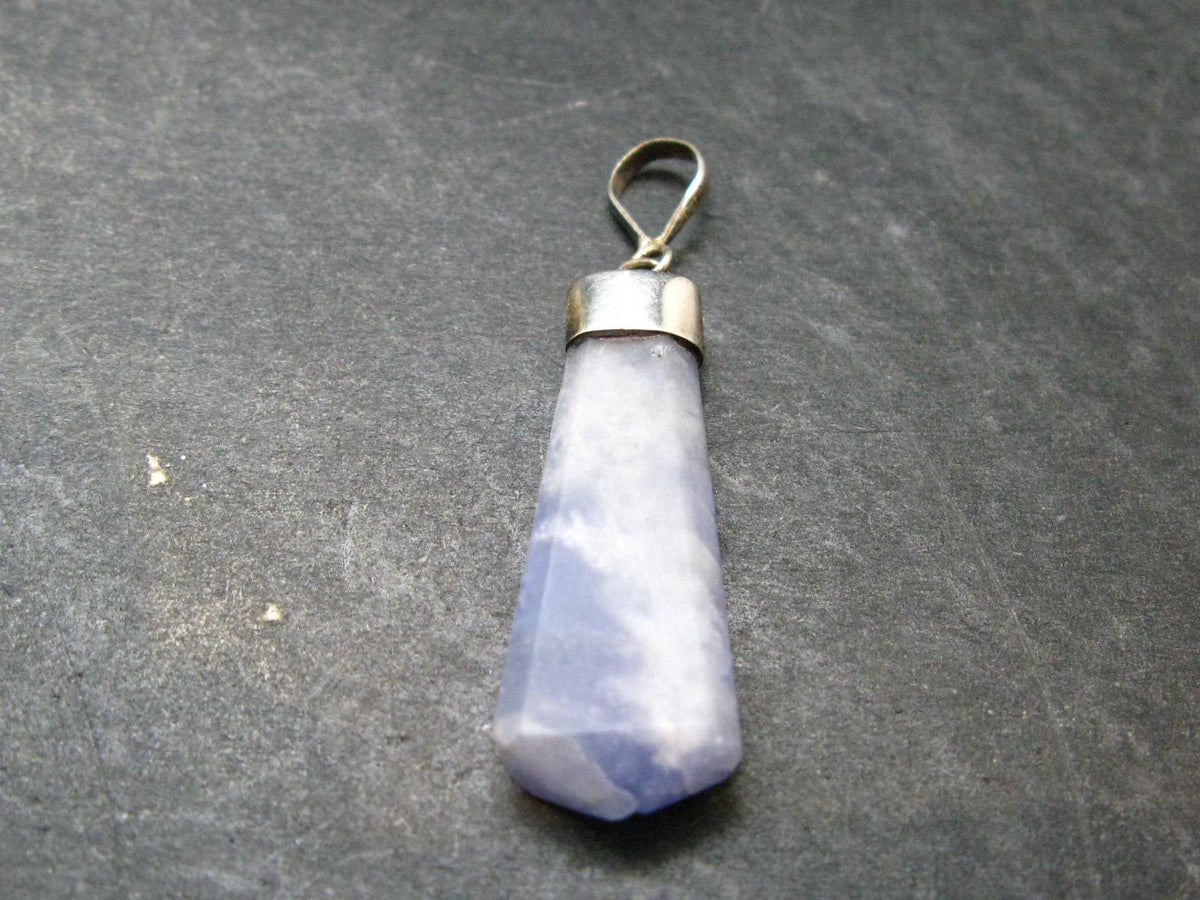 Rare Raw Hackmanite Silver Pendant from Afghanistan - 1.7" - 3.0 Grams