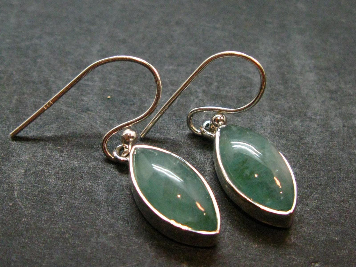 Extremely Rare Grandidierite Silver Earrings From Madagascar - 1.1"