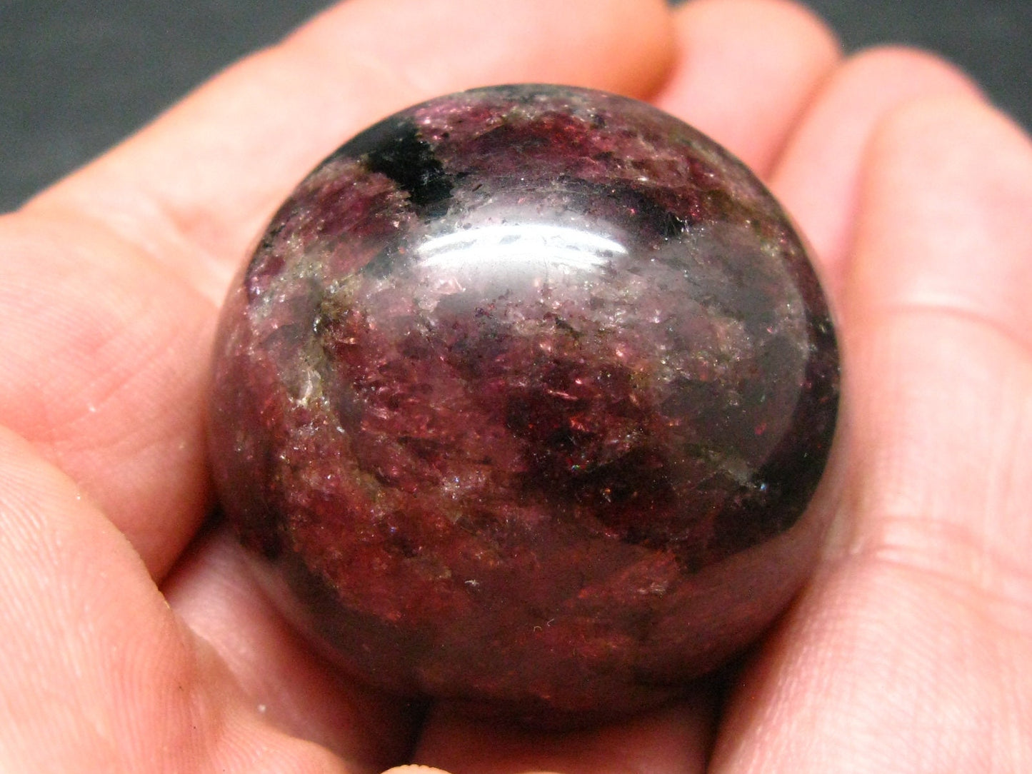 Red Tourmaline Rubellite Sphere Ball From Russia - 1.3" - 74.62 Grams