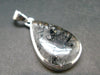 Large Tourmalinated Quartz Crystal Silver Pendant From Brazil - 1.4" - 5.83 Grams