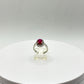 Ruby Halo Ring | Natural Ruby in Sterling Silver | July Birthstone Jewelry - Size 5.5