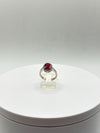 Ruby Halo Ring | Natural Ruby in Sterling Silver | July Birthstone Jewelry - Size 5.5