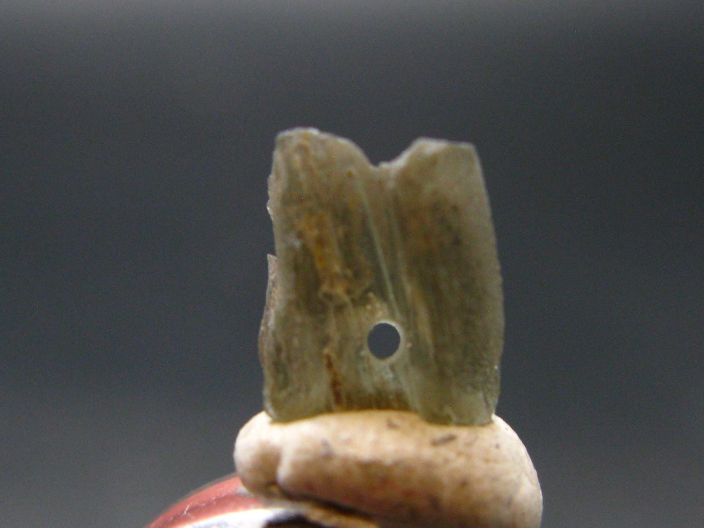 Moldavite Tektite Raw Bead from Czech Republic - 8 mm - 1.25 Carats