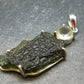 Raw Moldavite Tektite And Polished Libyan Tektite Silver Pendant - 2.0" - 8.01 Grams