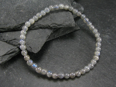 Labradorite Genuine Bracelet ~ 7 Inches ~ 4mm Round Beads