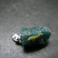 Unpolished Terminated Neon Blue Apatite Silver Pendant From Brazil - 0.9" - 2.47 Grams