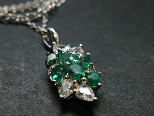Emerald Silver Pendant W/Chain From Colombia - 3.12 Grams Total