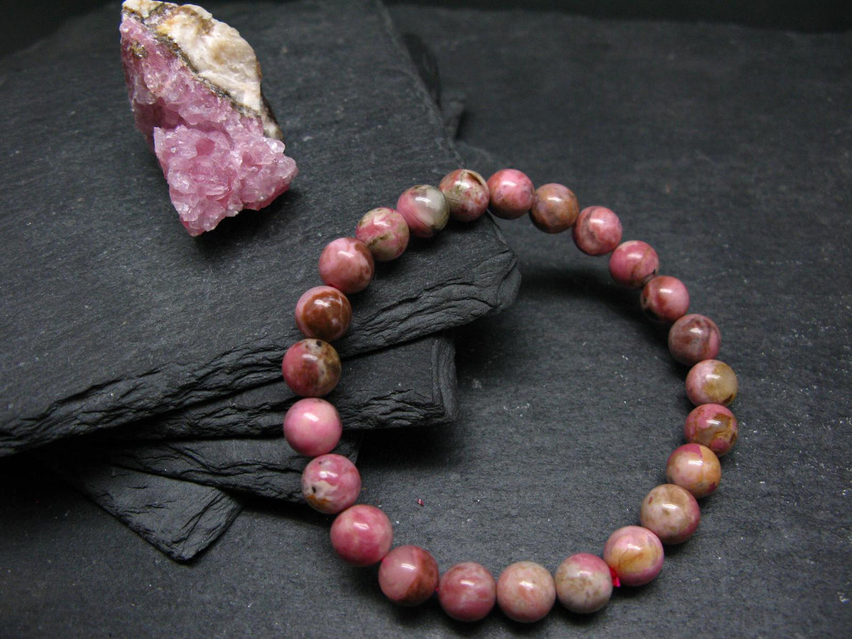 Cobaltocalcite Cobaltoan Calcite Genuine Bracelet ~ 7 Inches ~ 8mm Round Beads