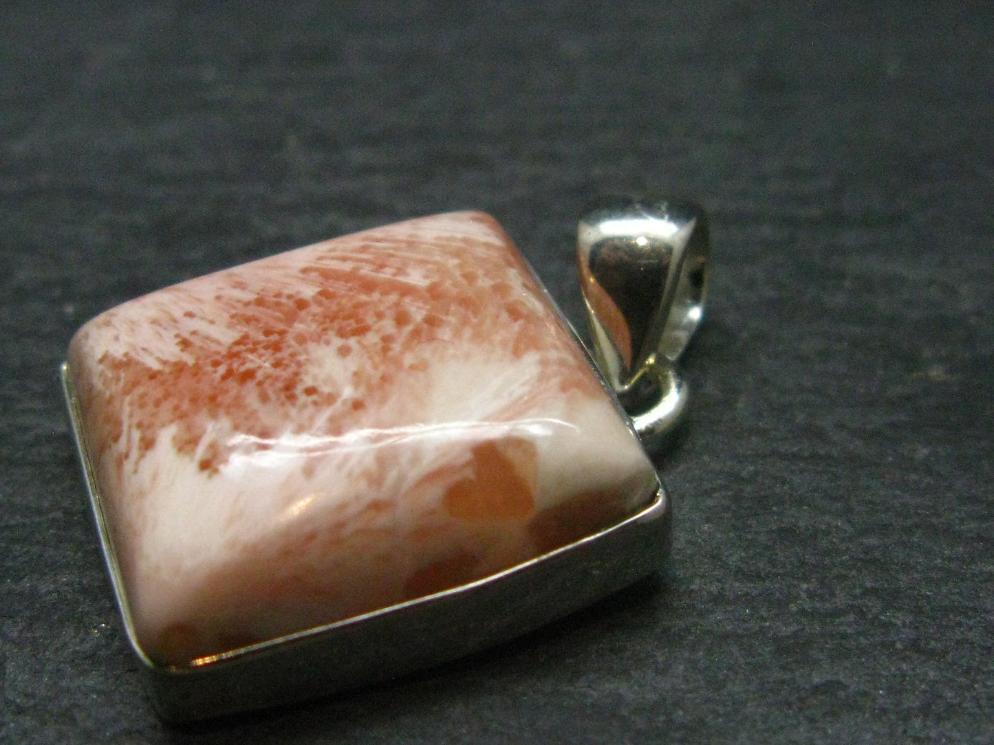 Pink Scolecite Sterling Silver Pendant From India - 1.2"
