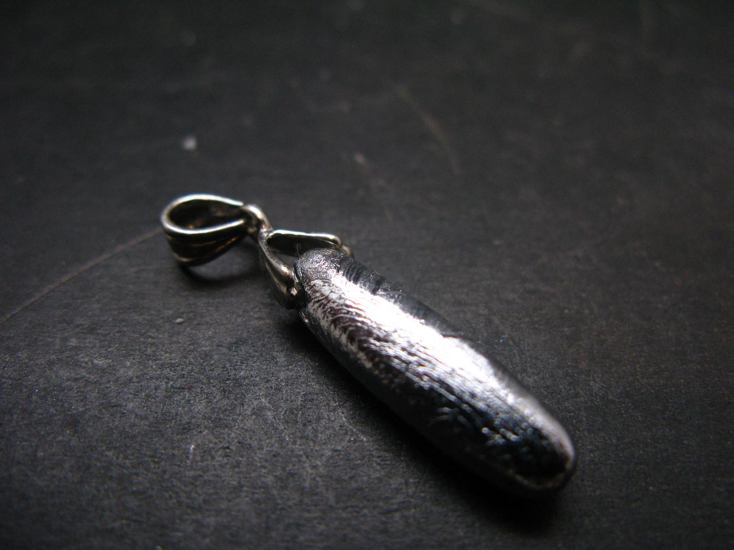 Muonionalusta Meteorite Silver Pendant from Sweden - 1.5" - 5.5 Grams
