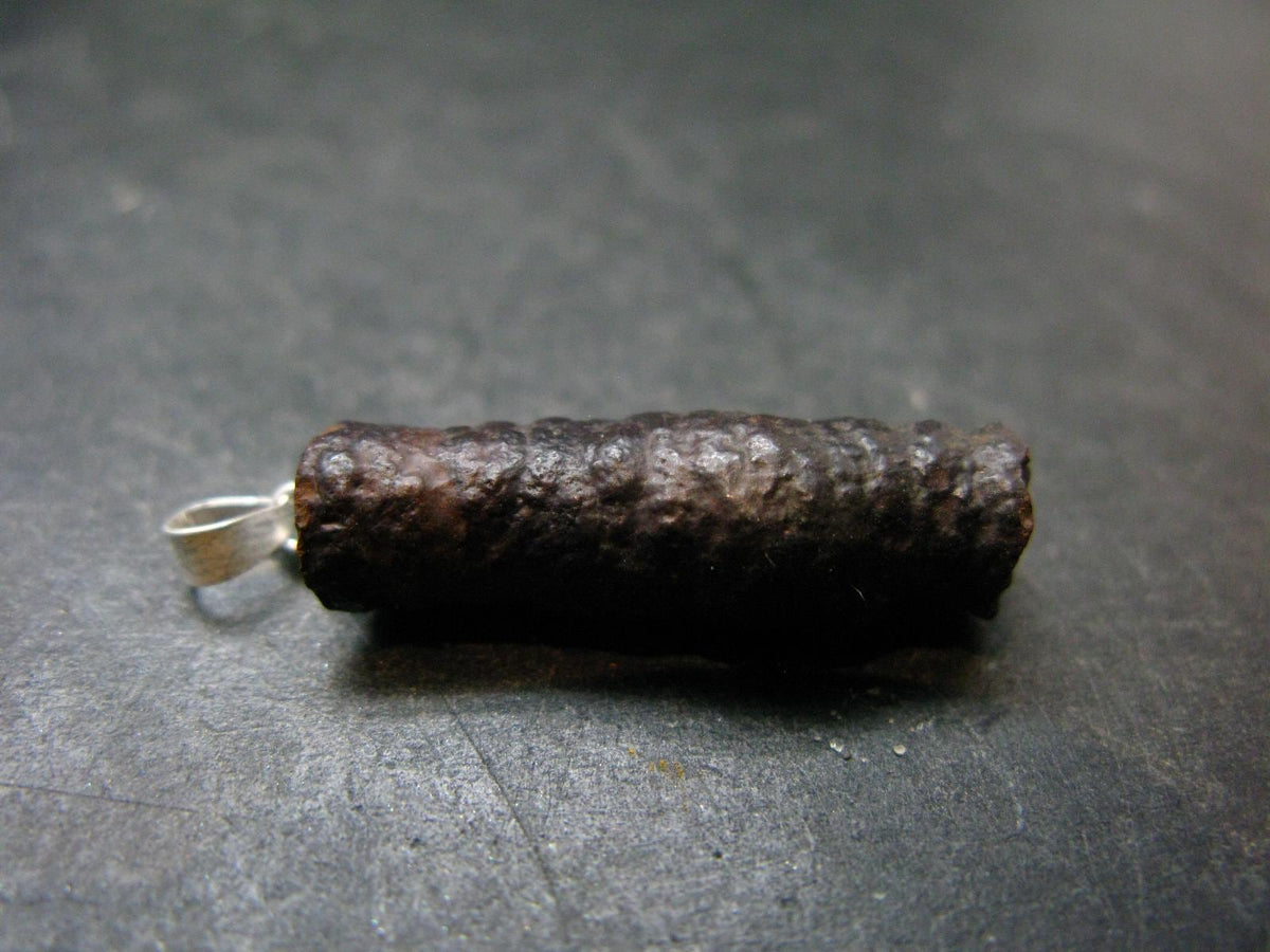 Rare Prophecy Stone Limonite after Pyrite Silver Pendant From Egypt - 1.3" - 3.95 Grams