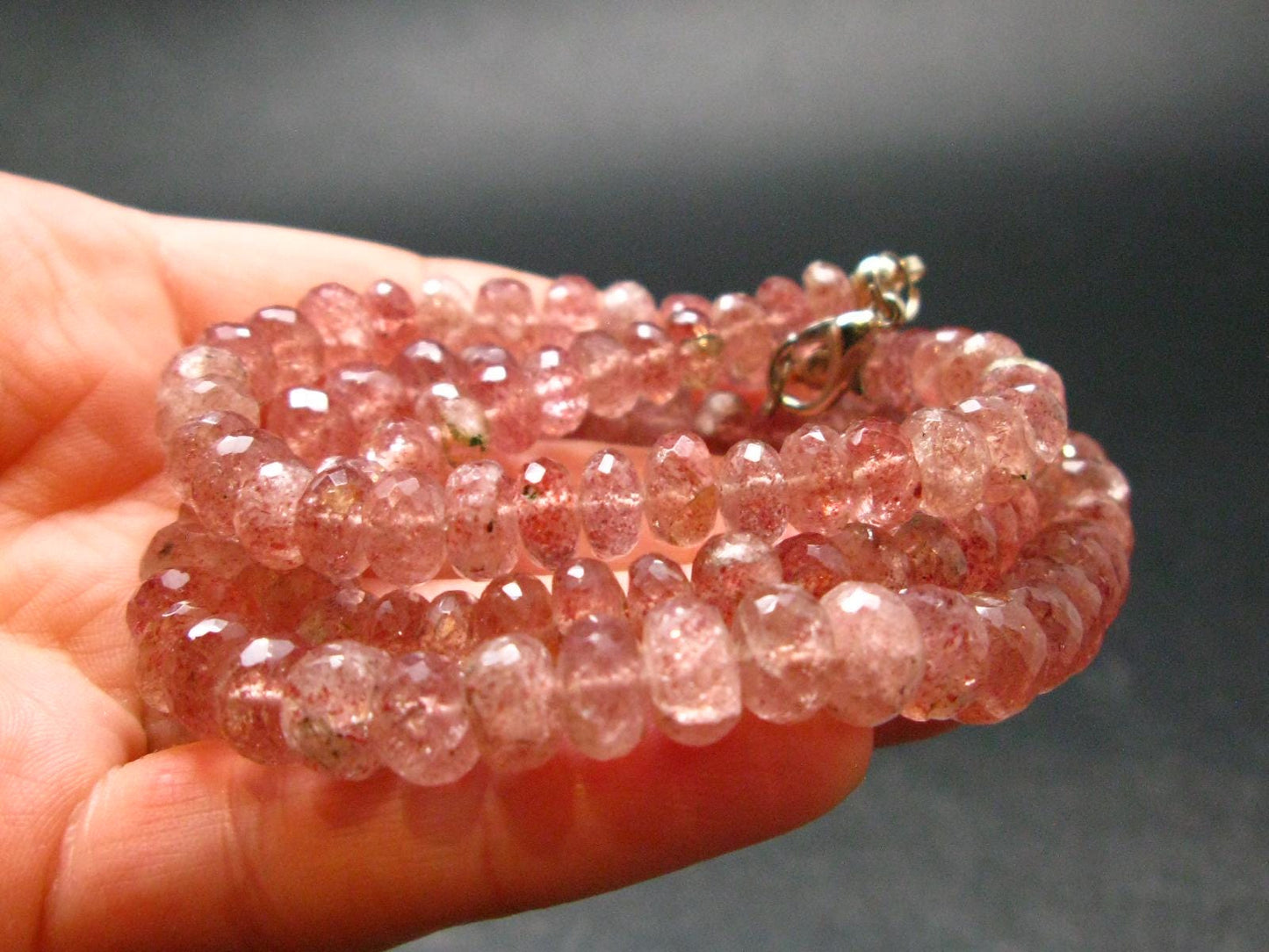 Strawberry Quartz Necklace ~ 19 Inches ~ 36.75 Grams