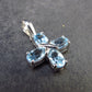 Elegant Genuine Solitaire Sky Blue Topaz Sterling Silver Pendant From Brazil - 0.9" - 2.30 Grams