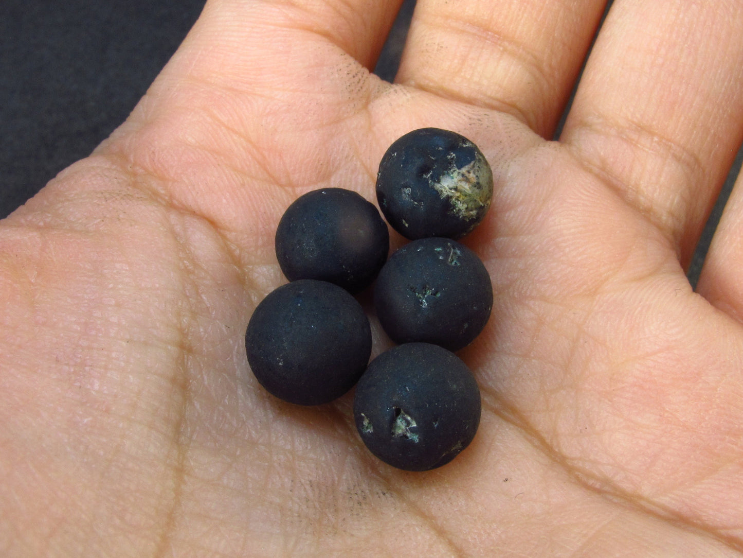 Lot of 5 Covelite Little Balls From Peru - 5.9 Grams