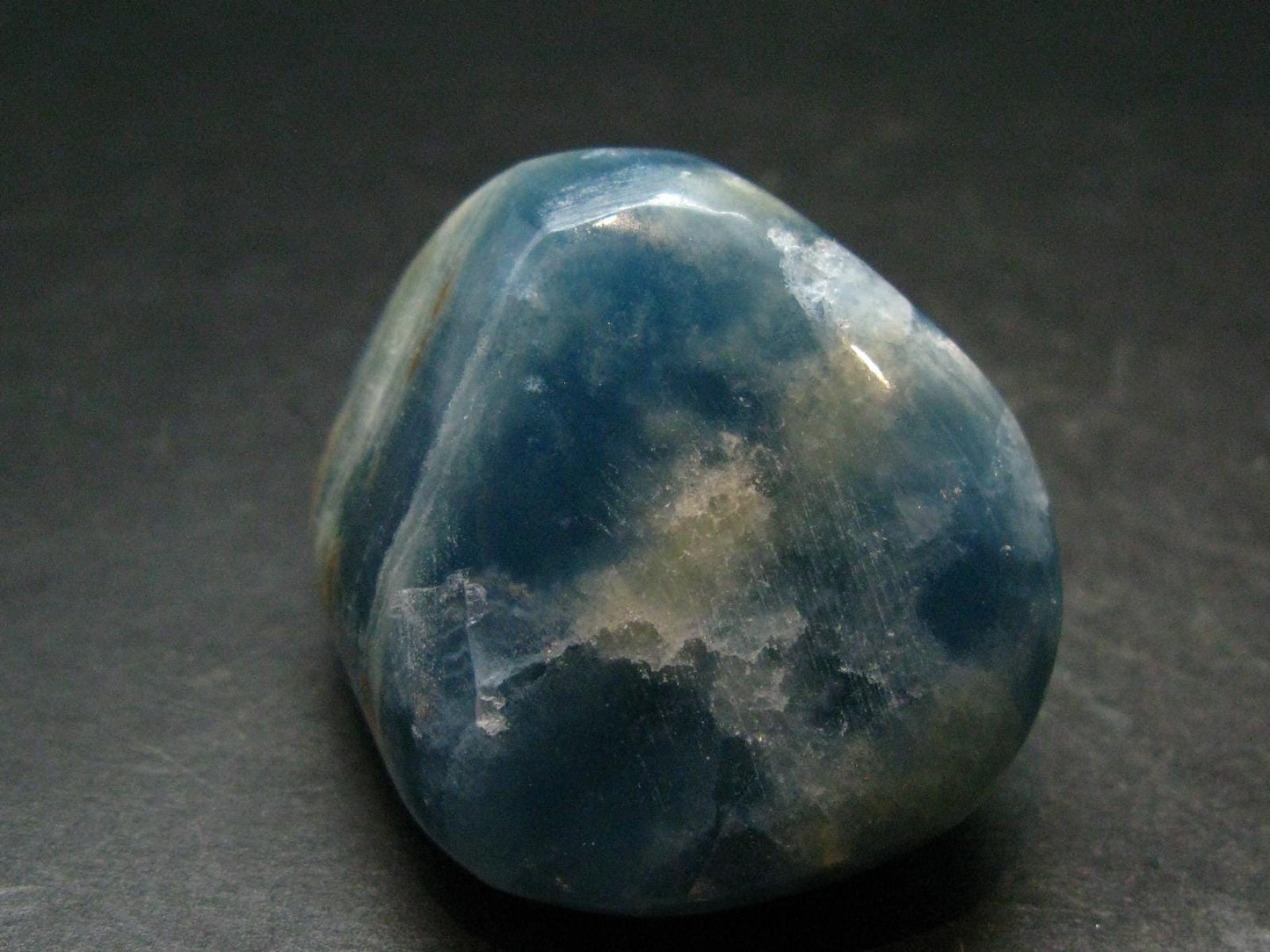 Nice Lemurian Aquatine Blue Calcite Tumbled From Argentina - 1.7" - 54.08 Grams