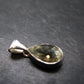 Gem Libyan Desert Glass Tektite Faceted Pendant Sterling Silver from Libya - 0.9" - 2.20 Grams
