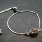 Herkimer Diamond Quartz Silver Bracelet Adjustable Length - 3.06 Grams