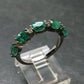 Emerald Faceted Silver Ring from Colombia - 2.52 Grams Total - Size 7.25