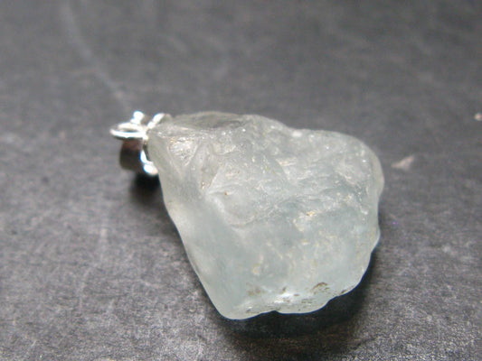 Natural Unheated Raw Gemmy Rich Blue Topaz Pendant from Brazil - 0.9" - 4.11 Grams