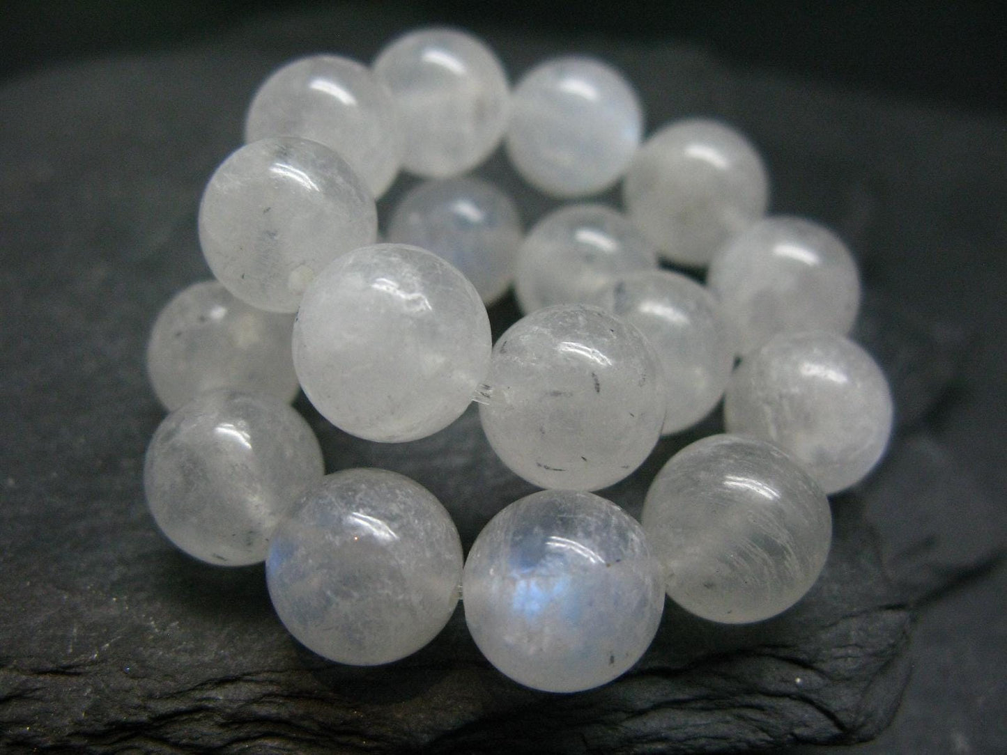 Moonstone Genuine Bracelet ~ 7 Inches ~ 12mm Round Beads