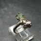 Moldavite Herkimer Meteorite Sterling Silver Ring From Czech Republic - Size 5 - 2.91 Grams