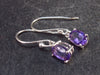 Orchid St. Valentine Gem!! Oval Shaped Faceted Natural Amethyst 925 Sterling Silver Drop Earrings - 0.8" - 1.3 Grams