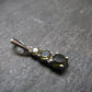 Moldavite Tektite Silver Pendant from Czech Republic - 0.8" - 0.92 Grams