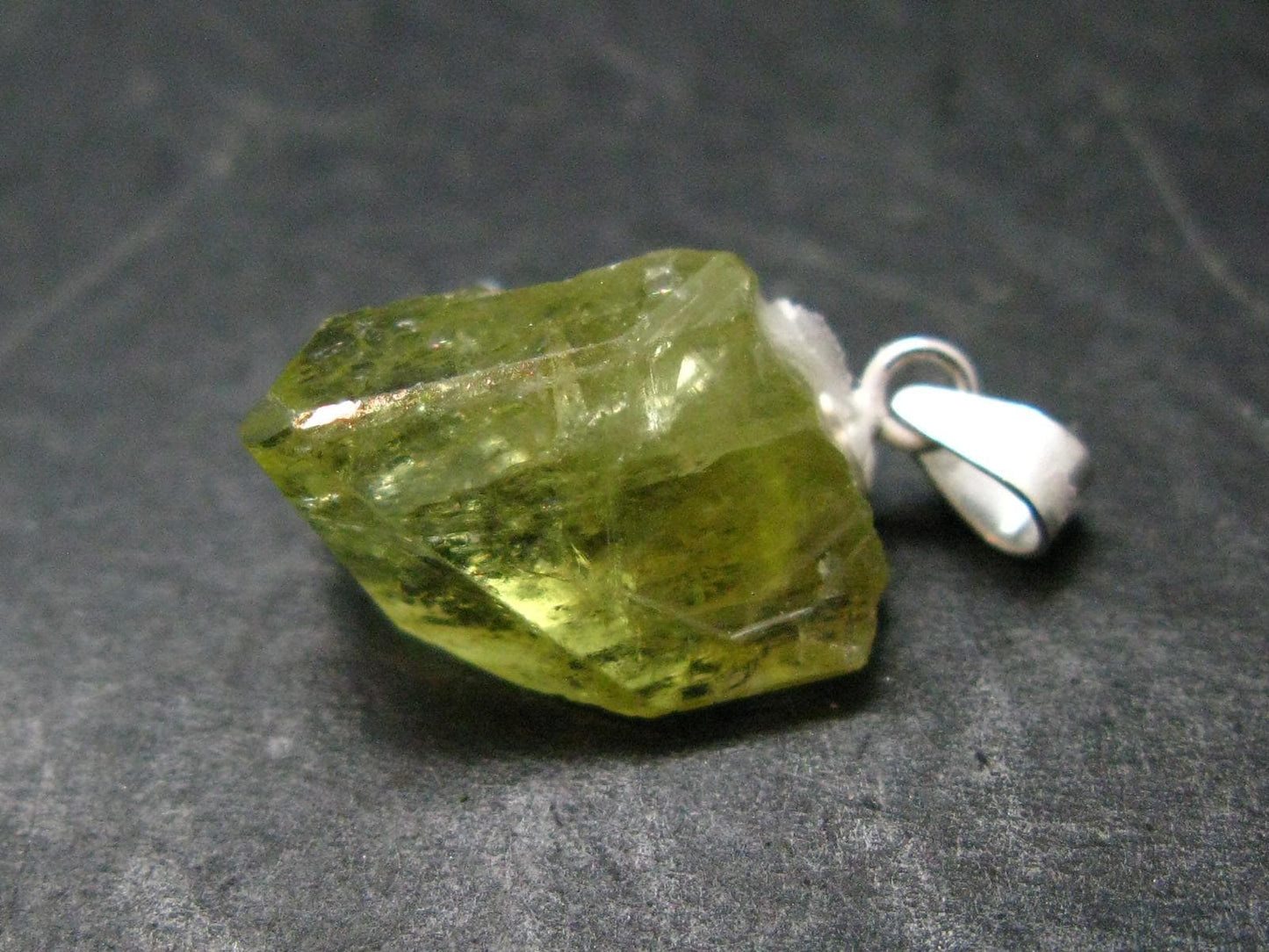Brazilianite Crystal Silver Pendant From Brazil - 0.8" - 2.40 Grams