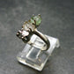 Moldavite Herkimer Meteorite Sterling Silver Ring From Czech Republic - Size 5 - 2.91 Grams