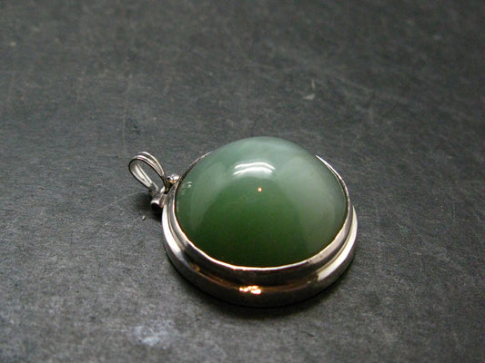 Nephrite Jade Cabochon Pendant From Canada - 1.2" - 11.42 Grams