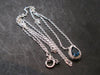 London Blue Topaz Sterling Silver Pendant with CZ From Brazil With Chain - 18" - 2.40 Grams